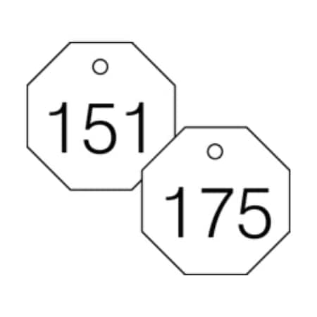 Accuform Engraved Numbered Tags, PF-Cardstock, 1/4 in H x 3-1/4 in W, 25 PK TDG828WT